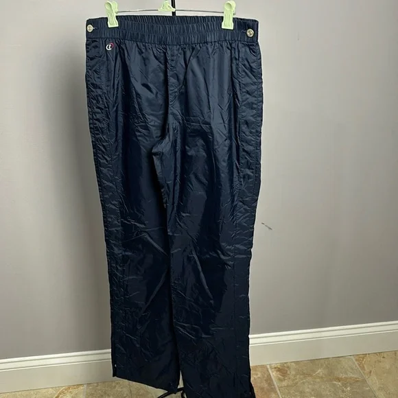 Tommy Hilfiger Vintage 90s Snap Windbreaker Pants Navy Blue Small Y2K - Picture 4 of 13